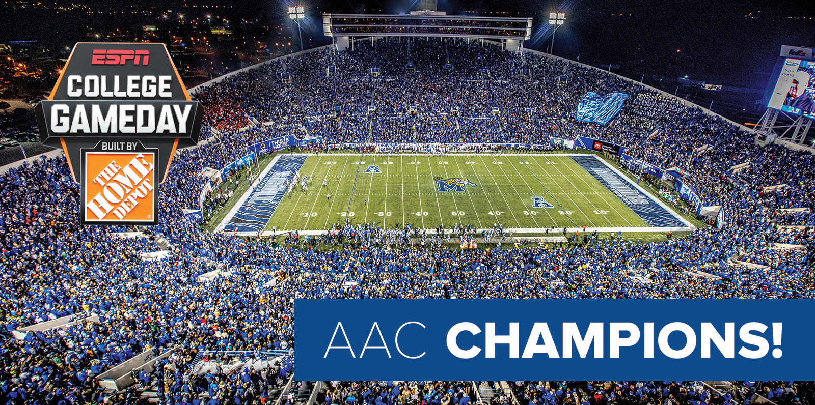 AAC Champions | ESPN College GameDay | (photo of Liberty Bowl Stadium at GameDay)