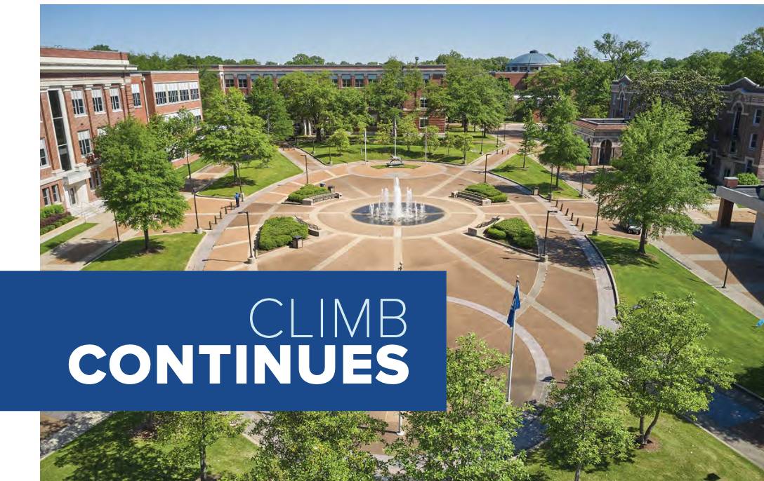 Climb Continues | image of student plaza