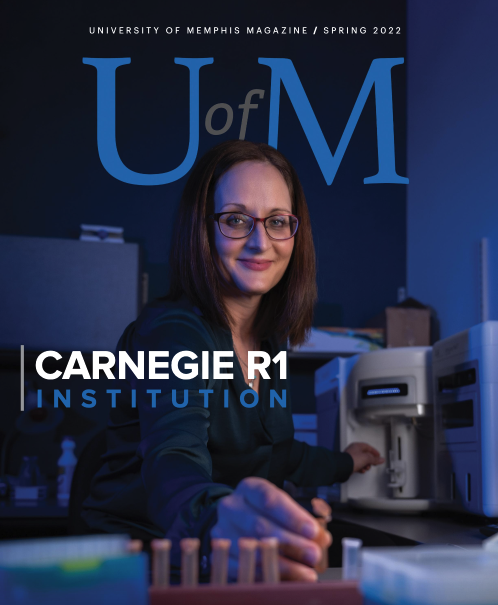 University of memphis magazine Dr. Marie van der Merwe Carnegie R1 Institution Spring 2022