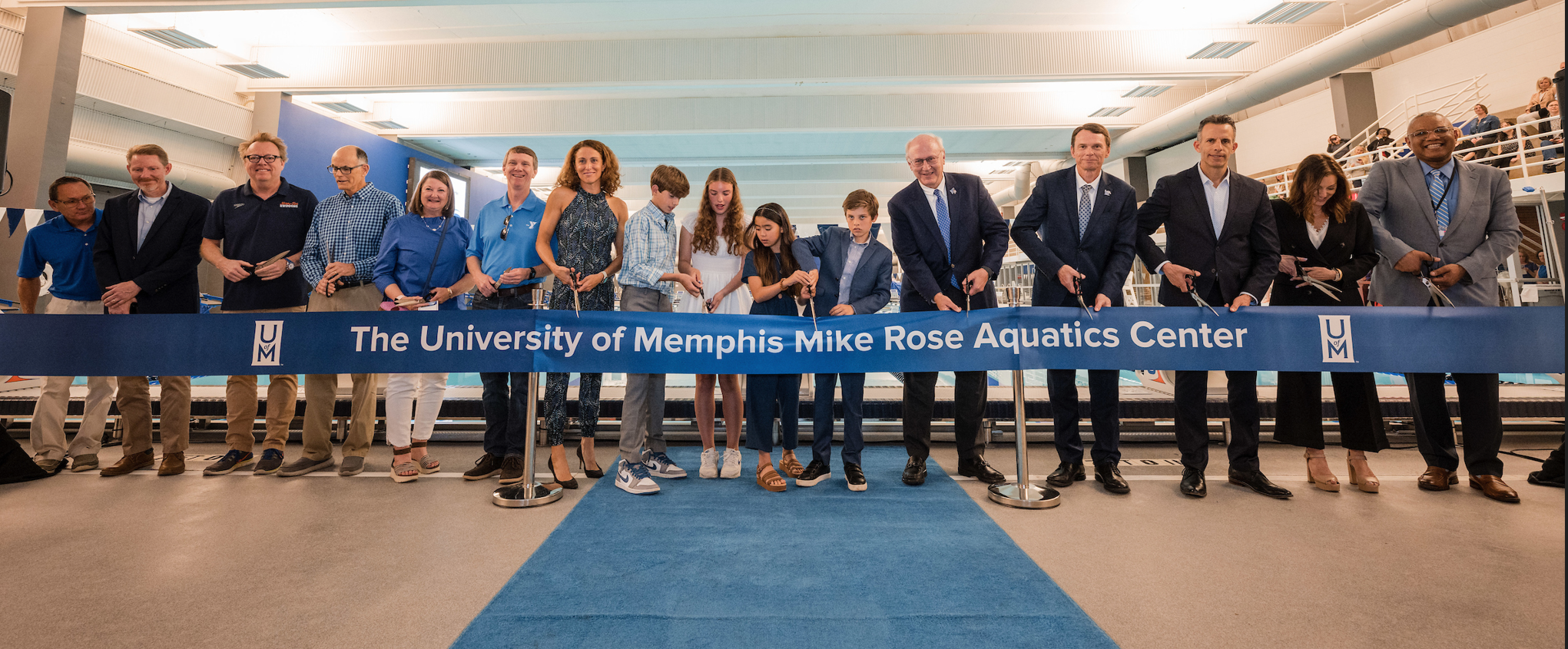 ribbon cutting of the university of memphis mike rose aquatics center 