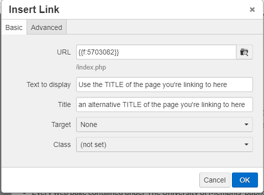 Inserting a link